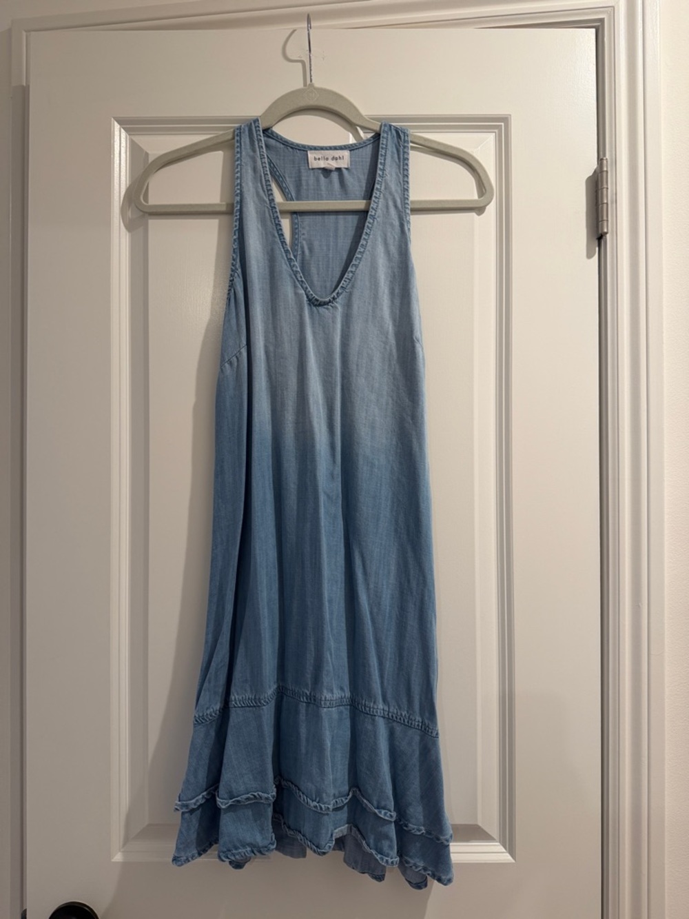 Bella Dahl Light Blue Denim-Effect Mini Dress